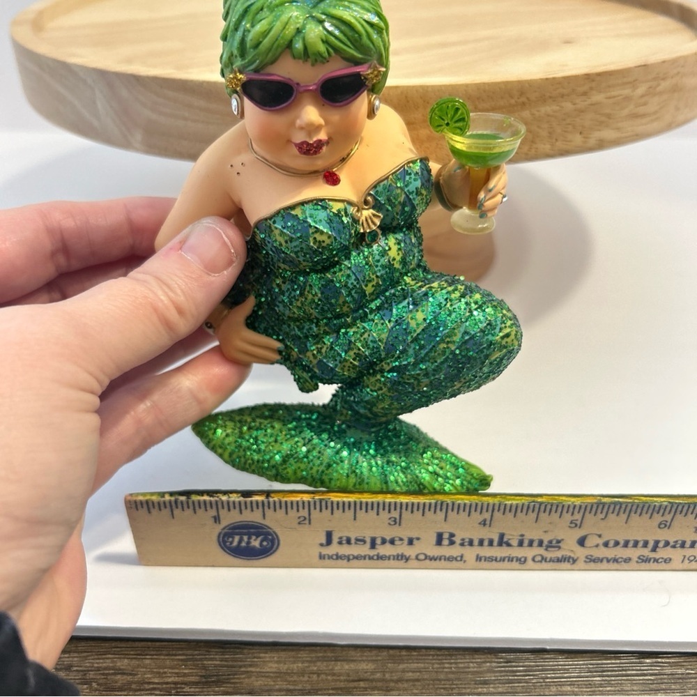 December Diamonds Mermaid Green Margarita Sparkle Holiday Ornament - Picture 10 of 10